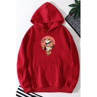 Uyguntarz Unisex Shinobi Kedi Baskılı Sweatshirt Kırmızı Uyguntarz Unisex Shinobi Kedi Baskılı Sweatshirt Kırmızı