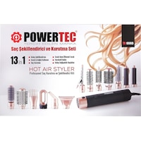 Powertec TR-6666 Ionic Series Airwrap Multi-styler Saç Şekillendirici & Kurutma 13in1 Profesyonel Set Siyah Powertec TR-6666 Ionic Series Airwrap Multi-styler Saç Şekillendirici & Kurutma 13in1 Profesyonel Set Siyah