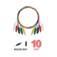 Küçük Boy Krokodil Test Kablosu 45-50cm - 10 Adet Timsah Ağız Küçük Boy Krokodil Test Kablosu 45-50cm - 10 Adet Timsah Ağız