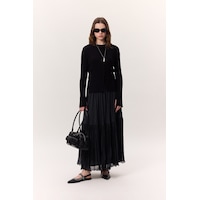 Manuka Crush Piliseli Uzun Etek Lacivert Lacivert Manuka Crush Piliseli Uzun Etek Lacivert Lacivert