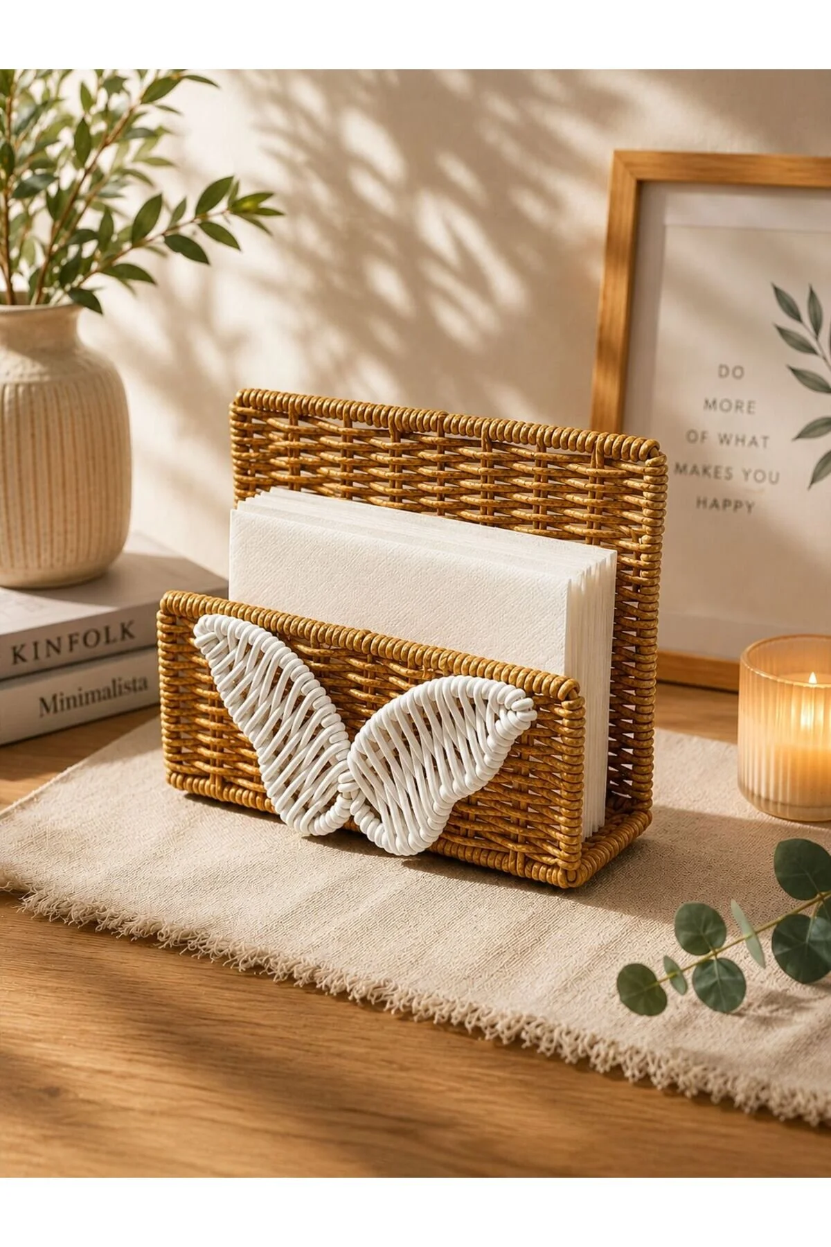 Hasır Rattan Kare Peçetelik Organizer Masaüstü Düzenleyici 15 17cm Açık Kahverengi Hasır Rattan Kare Peçetelik Organizer Masaüstü Düzenleyici 15 17cm Açık Kahverengi