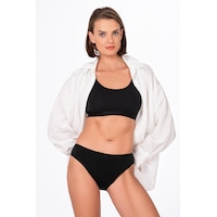 Likralı Daphne 40/1 Kalın Bikini Altı Siyah Külot Kompedan K6120-siyah Siyah Likralı Daphne 40/1 Kalın Bikini Altı Siyah Külot Kompedan K6120-siyah Siyah