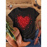 Uyguntarz Unisex Karışık Kalpler Baskılı Tasarım Tshirt Siyah Uyguntarz Unisex Karışık Kalpler Baskılı Tasarım Tshirt Siyah