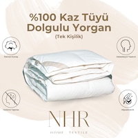 %100 Kaz Tüyü Dolgulu, %30 Gıdık Tek Kişilik Yorgan / 155x215 %100 Kaz Tüyü Dolgulu, %30 Gıdık Tek Kişilik Yorgan / 155x215