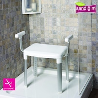 Primanova Cappadocia Kollu Banyo Sandalyesi Kv-24 Beyaz Primanova Cappadocia Kollu Banyo Sandalyesi Kv-24 Beyaz