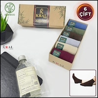 Kral Socks Erkek Çorap 6 Çift Dikişsiz Yazlık Bambu Kısa Patik Kutulu