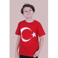 Panios Kids Imzalı Atatürk Baskılı Unisexs T-shırt Kırmızı Panios Kids Imzalı Atatürk Baskılı Unisexs T-shırt Kırmızı