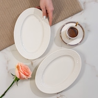 Porsima 4459 Burçak Porselen Kayık Tabak Seti - Oval Kahvaltılık Sunumluk Seti 25cm Beyaz Porsima 4459 Burçak Porselen Kayık Tabak Seti - Oval Kahvaltılık Sunumluk Seti 25cm Beyaz