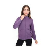 Toontoy Kız Çocuk Mavi Dik Yaka Fermuarlı Cepli Düşük Omuz Nakış Baskılı Örme Hırka - 2 İplik Şardonlu Mor Toontoy Kız Çocuk Mavi Dik Yaka Fermuarlı Cepli Düşük Omuz Nakış Baskılı Örme Hırka - 2 İplik Şardonlu Mor