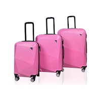 Polo&Sky Elmas Model Pembe Renk 3'lü Valiz Bavul Seti Polo&Sky Elmas Model Pembe Renk 3'lü Valiz Bavul Seti