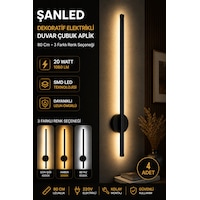 Dekoratif 20w İç Mekan Siyah Kasa 3 Renkli Işık Elektrikli 80 Cm Duvar Aplik 4 Adet Dekoratif 20w İç Mekan Siyah Kasa 3 Renkli Işık Elektrikli 80 Cm Duvar Aplik 4 Adet