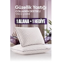 Pillowmarket Collagen Boyun Destekli Ortopedik 2'li Visko Yastık - Güzellik Yastığı Beyaz Dokulu Pillowmarket Collagen Boyun Destekli Ortopedik 2'li Visko Yastık - Güzellik Yastığı Beyaz Dokulu