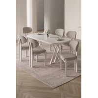 Opss 90x168 Beyaz Mdf Masa, Metal X Ayak, Metal Sandalye, 6 Kişilik Mutfak Masası Takımı Ve Yemek Masası Takımı Krem Opss 90x168 Beyaz Mdf Masa, Metal X Ayak, Metal Sandalye, 6 Kişilik Mutfak Masası Takımı Ve Yemek Masası Takımı Krem