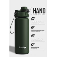 Stevig 1 Hand Leak-proof Sızdırmaz Çelik Termos 500 Ml Green St-208 Stevig 1 Hand Leak-proof Sızdırmaz Çelik Termos 500 Ml Green St-208