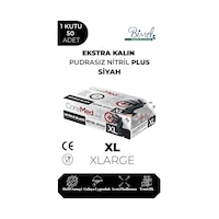 Ekstra Kalın Nitril Siyah Plus Muayene Eldiveni Xl - 1 Paket 50'li Ekstra Kalın Nitril Siyah Plus Muayene Eldiveni Xl - 1 Paket 50'li