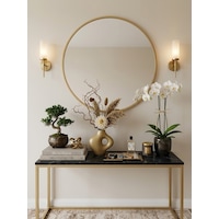 Gold Çerçeveli Metal Yuvarlak Ayna 70 cm Gold Çerçeveli Metal Yuvarlak Ayna 70 cm