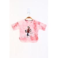 Toontoy Kids Toontoy Kız Çocuk Batik Desenli Düşük Kol Baskılı Tişört Somon Toontoy Kids Toontoy Kız Çocuk Batik Desenli Düşük Kol Baskılı Tişört Somon