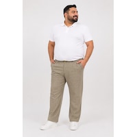 Büyük Beden Keten Erkek Pantolon Vizon Büyük Beden Keten Erkek Pantolon Vizon