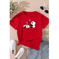 Uyguntarz Çocuk Sleep Panda Baskılı Pamuklu Tshirt Kırmızı Uyguntarz Çocuk Sleep Panda Baskılı Pamuklu Tshirt Kırmızı