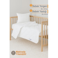 Ecotermo Beyaz Bebek Yorganı 95x145 CM + 1 Adet 35x45 Bebek Yastığı Yumuşak ve Nefes Alabilen Ecotermo Beyaz Bebek Yorganı 95x145 CM + 1 Adet 35x45 Bebek Yastığı Yumuşak ve Nefes Alabilen