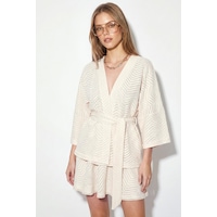 Kadın %100 Pamuk Zikzak Desenli Kimono Bluz Kat Kat Mini Etek Takım 7662 60286310 - Krem Kadın %100 Pamuk Zikzak Desenli Kimono Bluz Kat Kat Mini Etek Takım 7662 60286310 - Krem
