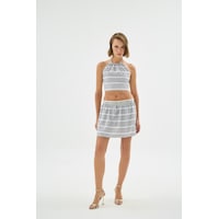 Sagaza Studio Ss6071 Mini Bluz Gri Sagaza Studio Ss6071 Mini Bluz Gri