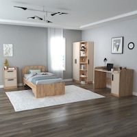 Luses Genç Odası Takımı, Çalışma Masası, Gardırop, Komodin, Karyola - 4'lü Takım, Atlantik Çam Bej Atlantik Çam Bej Luses Genç Odası Takımı, Çalışma Masası, Gardırop, Komodin, Karyola - 4'lü Takım, Atlantik Çam Bej Atlantik Çam Bej
