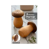 2'li Mantar Şekilli Bambu Tuzluk Ve Biberlik Seti Doğal Ahşap Mantar Tasarımlı Baharatlık 2'li Mantar Şekilli Bambu Tuzluk Ve Biberlik Seti Doğal Ahşap Mantar Tasarımlı Baharatlık