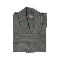 Soley Minerva Extra Yumuşak %100 Pamuk Kadın / Erkek Unisex Bornoz Antrasit