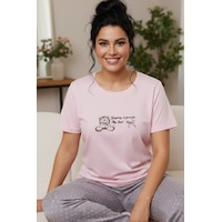 Siyah İnci Desenli Pamuklu Büyük Beden Battal Boy Örme Pijama Takım 26113861 Pembe Siyah İnci Desenli Pamuklu Büyük Beden Battal Boy Örme Pijama Takım 26113861 Pembe