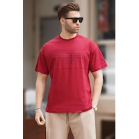 Madmext Bordo Oversize Bisiklet Yaka Baskılı Erkek Tişört 7018-bordo Bordo Madmext Bordo Oversize Bisiklet Yaka Baskılı Erkek Tişört 7018-bordo Bordo