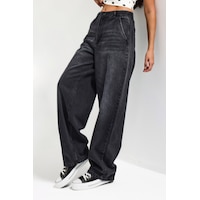 it's basic Kadın Koyu Füme Renk Juniper Skater Fit %100 Koton Denim Jean it's basic Kadın Koyu Füme Renk Juniper Skater Fit %100 Koton Denim Jean
