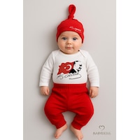 Babyden's Atatürk Baskılı 3 Lü Bebek Takımı %100 Pamuk Uzun Kollu Çıtçıtlı Body Pantolon Şapka Yenidoğan Seti Kırmızı - Beyaz Babyden's Atatürk Baskılı 3 Lü Bebek Takımı %100 Pamuk Uzun Kollu Çıtçıtlı Body Pantolon Şapka Yenidoğan Seti Kırmızı - Beyaz