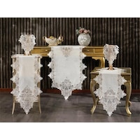 Hüma Keten 5 Parça Salon Takımı Krem Krem Hüma Keten 5 Parça Salon Takımı Krem Krem