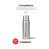 Cooker Campmate 1 Litre Paslanmaz Çelik Termos Ckr2080 Gümüş Cooker Campmate 1 Litre Paslanmaz Çelik Termos Ckr2080 Gümüş