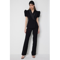 Ekol Kadın Düz Paça Yüksek Bel Pantolon 1158 Siyah Ekol Kadın Düz Paça Yüksek Bel Pantolon 1158 Siyah
