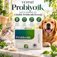 Vetpati Probiyotik Kedi Ve Köpekler Için Probiyotik Prebiyotik Sinbiyotik Takviye 15 Kapsül