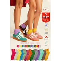 Kral Socks Kadın Çorap 5 Çift Renkli Termal Havlu Kışlık Çorap Isı Emici ASORTİ Kral Socks Kadın Çorap 5 Çift Renkli Termal Havlu Kışlık Çorap Isı Emici ASORTİ