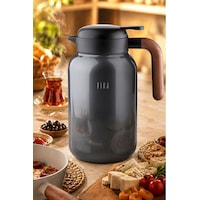 Neoflam Fika Paeta Çift Katmanlı Sızdırmaz Kapaklı Çelik Büyük Boy Sürahi Termos 2 Litre Antrasit Neoflam Fika Paeta Çift Katmanlı Sızdırmaz Kapaklı Çelik Büyük Boy Sürahi Termos 2 Litre Antrasit