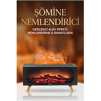 Alev Efektli Şömine Aromaterapi Difüzörü Hava Nemlendirici 150 Ml Serin Buhar 7 Led Işık Alev Efektli Şömine Aromaterapi Difüzörü Hava Nemlendirici 150 Ml Serin Buhar 7 Led Işık