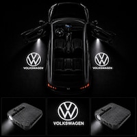 Yeni Volkswagen Kapı Altı Logo Projektör Led Işığı 2'li Set Pilli Kablosuz Kapı Karşılama Lambası