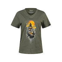 2as Alone Baskılı V Yaka Kadın T-shirt 413 Haki 2as Alone Baskılı V Yaka Kadın T-shirt 413 Haki