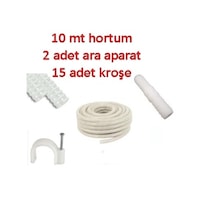 Klima Su Tahliye Hortumu 10 Metre + 2 Ek Parça + 15 Adet Kroşe Klima Su Tahliye Hortumu 10 Metre + 2 Ek Parça + 15 Adet Kroşe