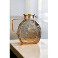 Borosilikat Cam Amber Salyangoz Desenli Cam Demlik & Sürahi 2000 Ml Amber