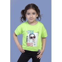 Toontoy Kids Toontoy Kız Çocuk Dijital Baskılı Tişört Yeşil Toontoy Kids Toontoy Kız Çocuk Dijital Baskılı Tişört Yeşil