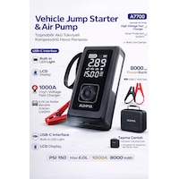 Taşınabilir Akü Takviye Cihazı & Hava Kompresörü 8000a Araç Jump Starter, 150 Psı Lastik Pompası A7700 Taşınabilir Akü Takviye Cihazı & Hava Kompresörü 8000a Araç Jump Starter, 150 Psı Lastik Pompası A7700