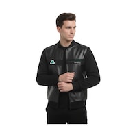 Deepsea Siyah Dar Kesim Erkek Suni Deri Ceket / Mont Kolej Yaka Penye Kollu Ceket Mont 2600738 Siyah Deepsea Siyah Dar Kesim Erkek Suni Deri Ceket / Mont Kolej Yaka Penye Kollu Ceket Mont 2600738 Siyah