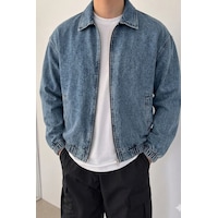 Tarz Cool Erkek Oversize Bomber Ceket Fermuarlı Basic Günlük Şık Mont Mavi Tarz Cool Erkek Oversize Bomber Ceket Fermuarlı Basic Günlük Şık Mont Mavi