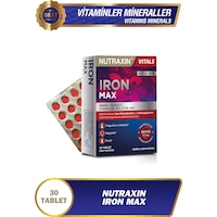 Nutraxin Iron Max 17 Mg 30 Tablet - Gentle Iron, Vitamin C, B12, B6, Folik Asit Nutraxin Iron Max 17 Mg 30 Tablet - Gentle Iron, Vitamin C, B12, B6, Folik Asit