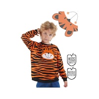 Erkek Çocuk Kaplan Desenli Pamuklu Turuncu Uzun Kollu Sweatshirt 2-6 Yaş Erkek Çocuk Kaplan Desenli Pamuklu Turuncu Uzun Kollu Sweatshirt 2-6 Yaş